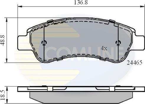 Comline CBP01604 - Комплект спирачно феродо, дискови спирачки vvparts.bg