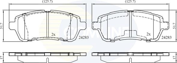 Comline CBP01618 - Комплект спирачно феродо, дискови спирачки vvparts.bg