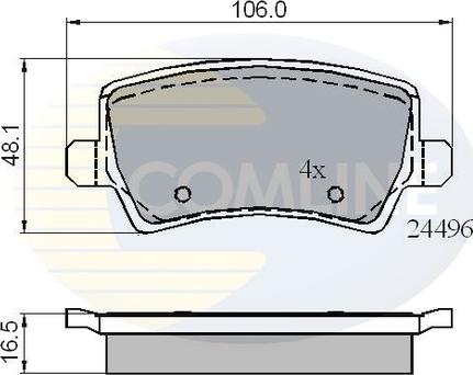 Comline CBP01613 - Комплект спирачно феродо, дискови спирачки vvparts.bg