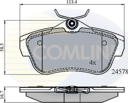 Comline CBP01622 - Комплект спирачно феродо, дискови спирачки vvparts.bg