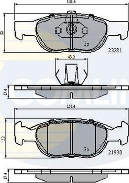 Comline CBP01018 - Комплект спирачно феродо, дискови спирачки vvparts.bg