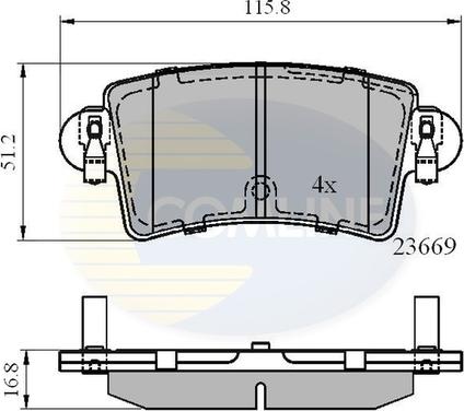 Comline CBP01036 - Комплект спирачно феродо, дискови спирачки vvparts.bg