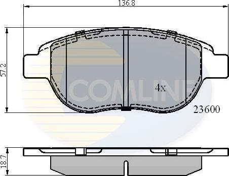 Comline CBP01038 - Комплект спирачно феродо, дискови спирачки vvparts.bg