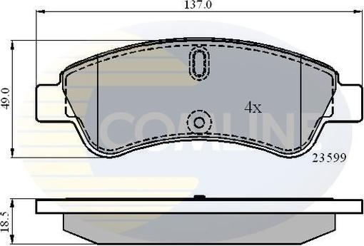 Comline CBP01033 - Комплект спирачно феродо, дискови спирачки vvparts.bg