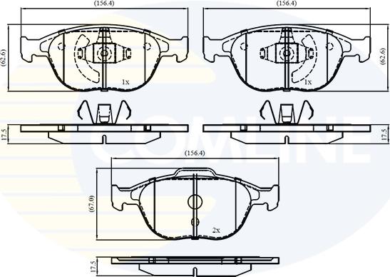 Comline CBP01150 - Комплект спирачно феродо, дискови спирачки vvparts.bg