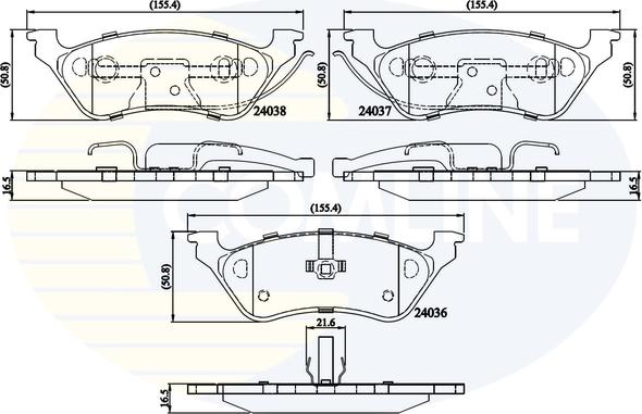 Comline CBP01164 - Комплект спирачно феродо, дискови спирачки vvparts.bg