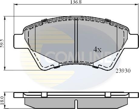 Comline CBP01160 - Комплект спирачно феродо, дискови спирачки vvparts.bg