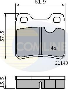 Comline CBP0117 - Комплект спирачно феродо, дискови спирачки vvparts.bg