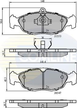 Comline CBP0134 - Комплект спирачно феродо, дискови спирачки vvparts.bg