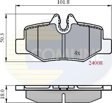 Comline CBP01306 - Комплект спирачно феродо, дискови спирачки vvparts.bg