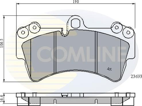 Comline CBP01315 - Комплект спирачно феродо, дискови спирачки vvparts.bg