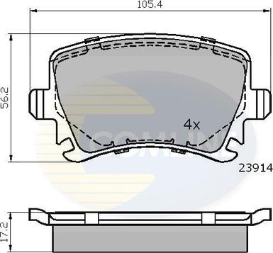 Comline CBP01284 - Комплект спирачно феродо, дискови спирачки vvparts.bg