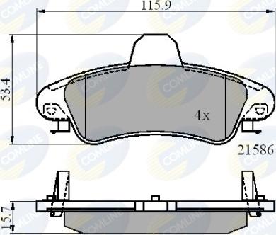 Comline CBP01235 - Комплект спирачно феродо, дискови спирачки vvparts.bg