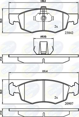 Comline CBP01221 - Комплект спирачно феродо, дискови спирачки vvparts.bg