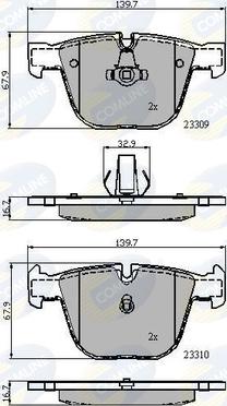 Comline CBP01794 - Комплект спирачно феродо, дискови спирачки vvparts.bg