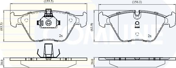 Comline CBP01744 - Комплект спирачно феродо, дискови спирачки vvparts.bg