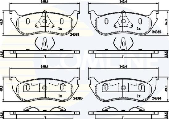 Comline CBP01751 - Комплект спирачно феродо, дискови спирачки vvparts.bg