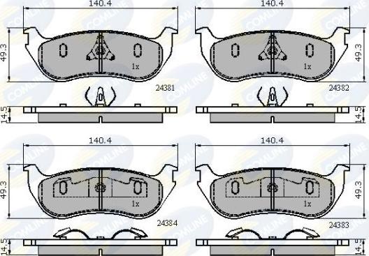 Comline CBP01763 - Комплект спирачно феродо, дискови спирачки vvparts.bg