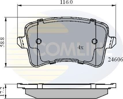 Comline CBP01709 - Комплект спирачно феродо, дискови спирачки vvparts.bg