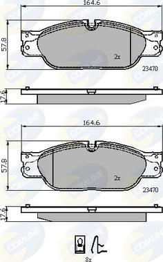 Comline CBP01704 - Комплект спирачно феродо, дискови спирачки vvparts.bg