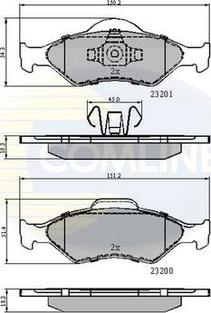 Comline CBP0899 - Комплект спирачно феродо, дискови спирачки vvparts.bg