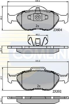 Comline CBP0891 - Комплект спирачно феродо, дискови спирачки vvparts.bg