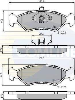 Comline CBP0876 - Комплект спирачно феродо, дискови спирачки vvparts.bg