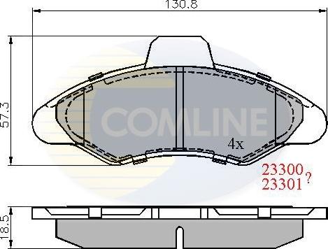 Comline CBP0393 - Комплект спирачно феродо, дискови спирачки vvparts.bg