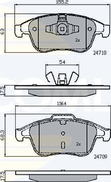 Comline CBP02001 - Комплект спирачно феродо, дискови спирачки vvparts.bg