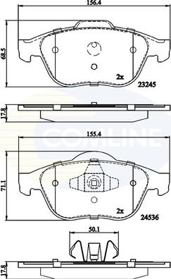 Comline CBP02020 - Комплект спирачно феродо, дискови спирачки vvparts.bg