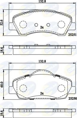 Comline CBP02199 - Комплект спирачно феродо, дискови спирачки vvparts.bg