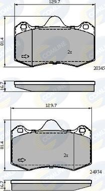 Comline CBP02107 - Комплект спирачно феродо, дискови спирачки vvparts.bg