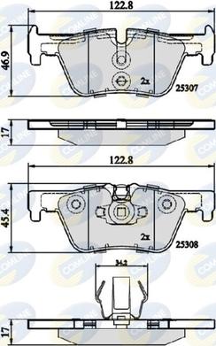 Comline CBP02131 - Комплект спирачно феродо, дискови спирачки vvparts.bg