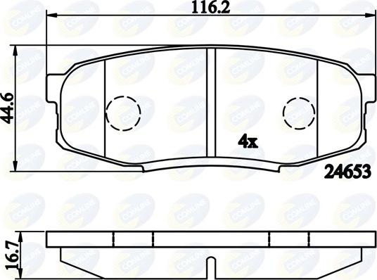 Comline CBP02124 - Комплект спирачно феродо, дискови спирачки vvparts.bg