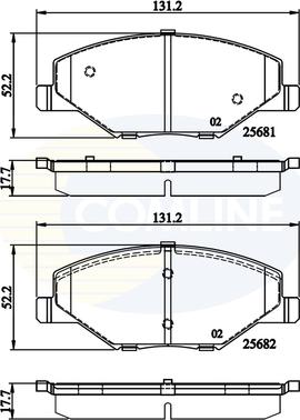 Comline CBP02126 - Комплект спирачно феродо, дискови спирачки vvparts.bg