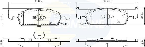 Comline CBP02398 - Комплект спирачно феродо, дискови спирачки vvparts.bg