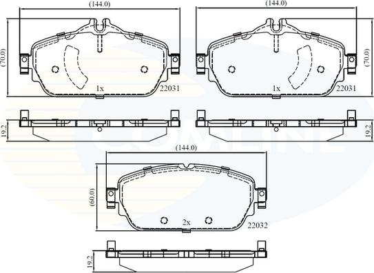 Comline CBP02346 - Комплект спирачно феродо, дискови спирачки vvparts.bg