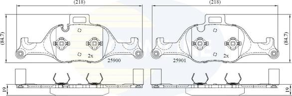 Comline CBP02363 - Комплект спирачно феродо, дискови спирачки vvparts.bg