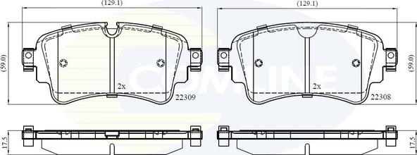 Comline CBP02362 - Комплект спирачно феродо, дискови спирачки vvparts.bg