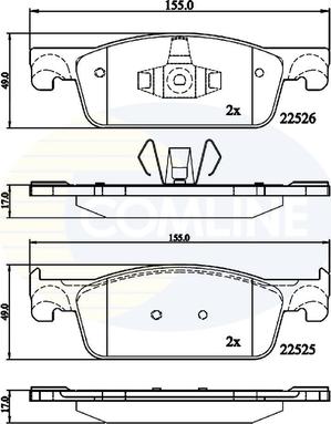 Comline CBP02316 - Комплект спирачно феродо, дискови спирачки vvparts.bg