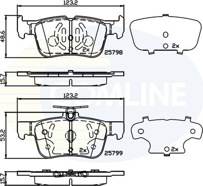 Comline CBP02243 - Комплект спирачно феродо, дискови спирачки vvparts.bg