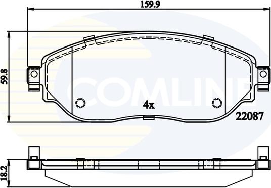 Comline CBP02285 - Комплект спирачно феродо, дискови спирачки vvparts.bg