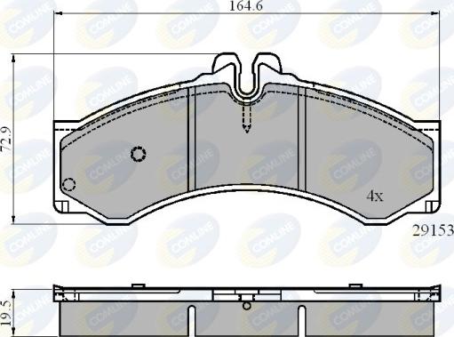 Comline CBP0271 - Комплект спирачно феродо, дискови спирачки vvparts.bg