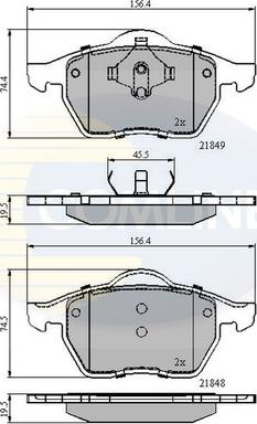 Comline CBP0715 - Комплект спирачно феродо, дискови спирачки vvparts.bg