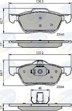 Comline CBP0739 - Комплект спирачно феродо, дискови спирачки vvparts.bg