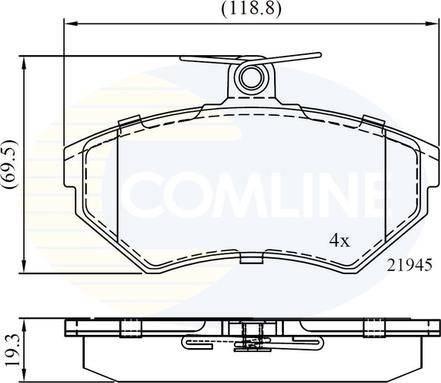 Comline CBP0736 - Комплект спирачно феродо, дискови спирачки vvparts.bg