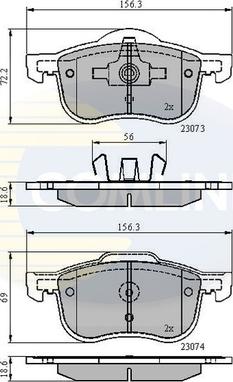 Comline CBP0730 - Комплект спирачно феродо, дискови спирачки vvparts.bg