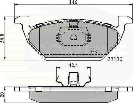 Comline CBP0737 - Комплект спирачно феродо, дискови спирачки vvparts.bg