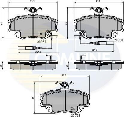 Comline CBP1431 - Комплект спирачно феродо, дискови спирачки vvparts.bg