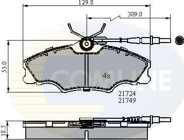 Comline CBP1433 - Комплект спирачно феродо, дискови спирачки vvparts.bg